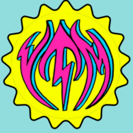 The YTM 2024 logo: the letters Y, T and M drawn as pink and cyan flames around a lightning bolt, inside a yellow scalloped seal